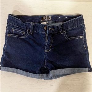 Justice Dark Denim Shorts